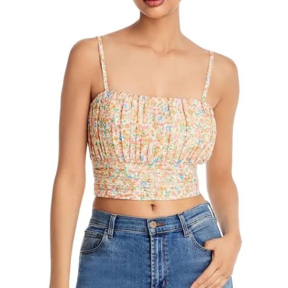 AQUA Cotton Printed Cropped Top